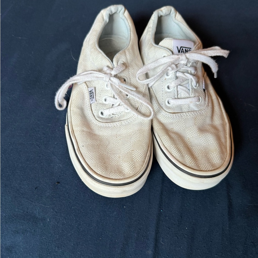 Vans Cream Canvas Sneakers